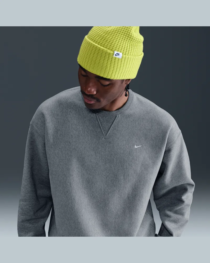 Nike Solo Swoosh Fleece-Rundhalsshirt für Herren - Grau Grau