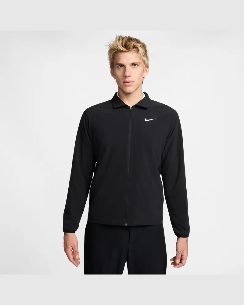 Nike Tour Repel-Golfjacke mit durchgehendem Reißverschluss (Herren) - Schwarz Schwarz