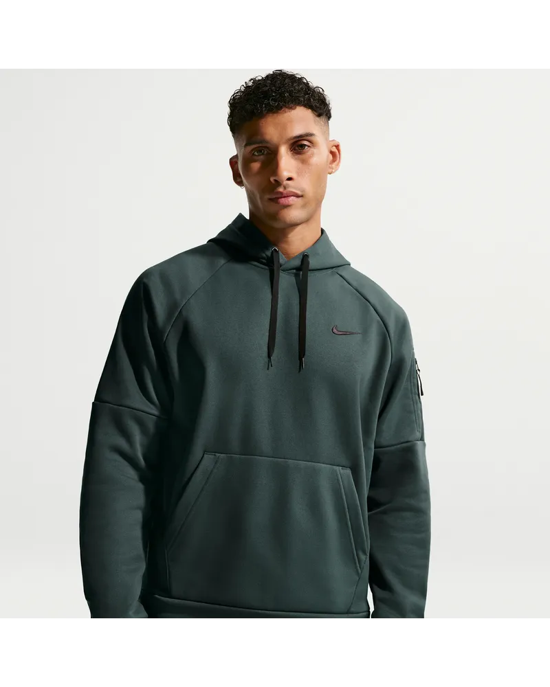 Nike Therma Therma-FIT Fitness-Pullover mit Kapuze für Herren - Grün Grün
