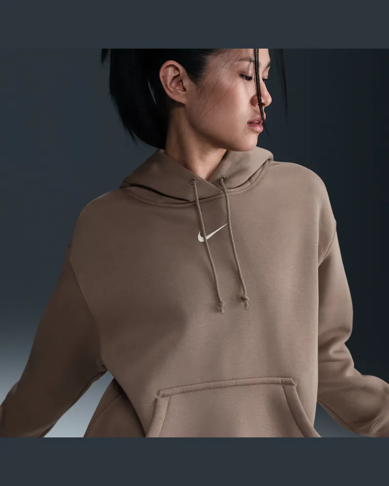 Nike Phoenix Fleece Oversize-Hoodie für Damen - Braun Braun