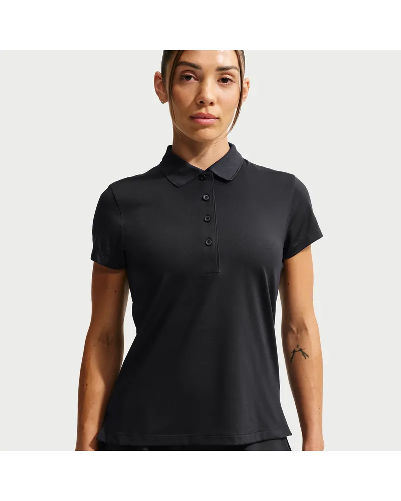 Nike Golf Club Dri-FIT Kurzarm-Golf-Poloshirt mit UV-Schutz (Damen) - Schwarz Schwarz