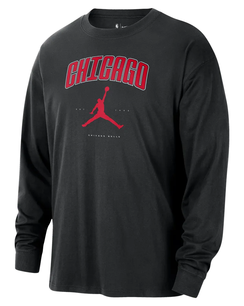 Jordan Chicago Bulls Essential  NBA-Longsleeve für Herren - Schwarz Schwarz