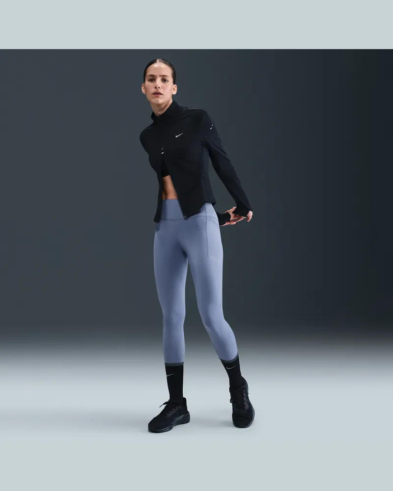 Nike Swift 7/8-Lauf-Leggings mit hohem Bund und Taschen (Damen) - Blau Blau