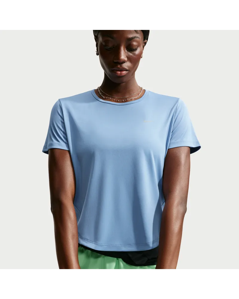 Nike Tempo Dri-FIT Kurzarm-Laufoberteil (Damen) - Blau Blau