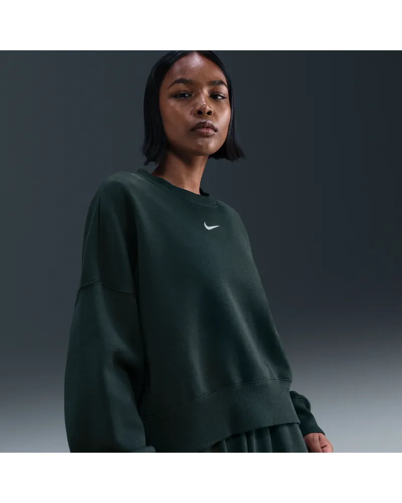 Nike Phoenix Fleece Over-Oversized Rundhals-Sweatshirt für Damen - Grün Grün