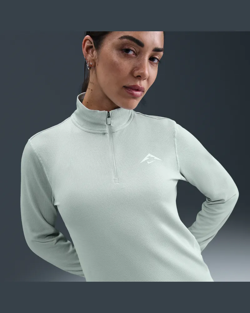 Nike Trail Dri-FIT-Midlayer-Laufoberteil mit Viertelreißverschluss (Damen) - Grau Grau