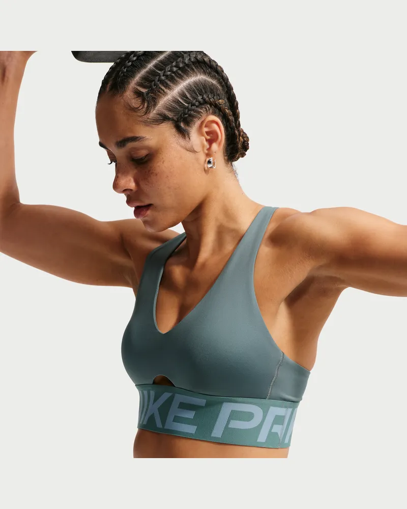 Nike Pro Sculpt gepolsterter Sport-BH mit mittlerem Halt - Grau Grau