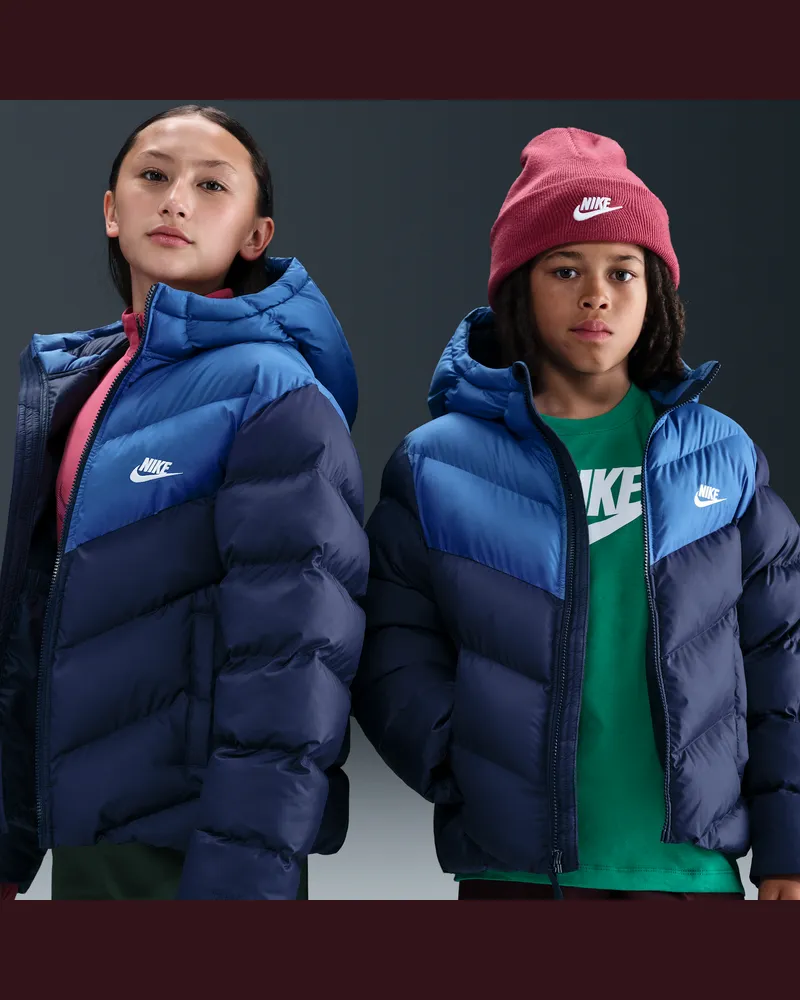 Nike Sportswear All Day Play Therma-FIT-Puffer-Jacke mit weiter Passform (ältere Kinder) - Blau Blau