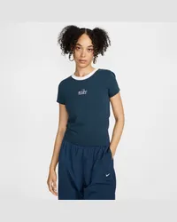 Nike Sportswear Chill Knit schmal geschnittenes Kurz-T-Shirt (Damen) - Blau Blau