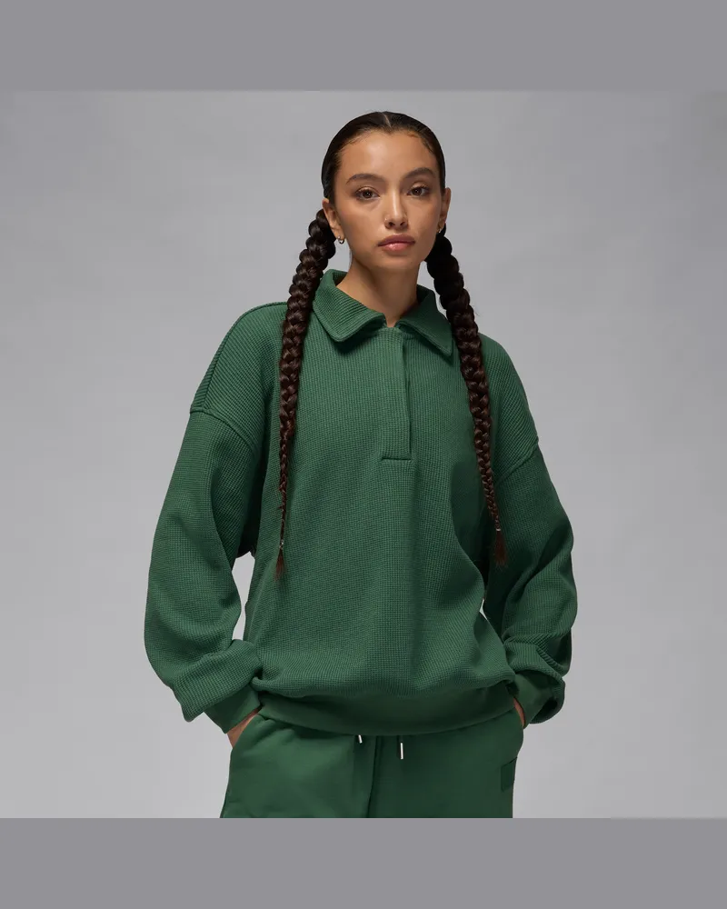 Jordan Flight Langarmoberteil mit Waffelprofil für Damen - Grün Grün