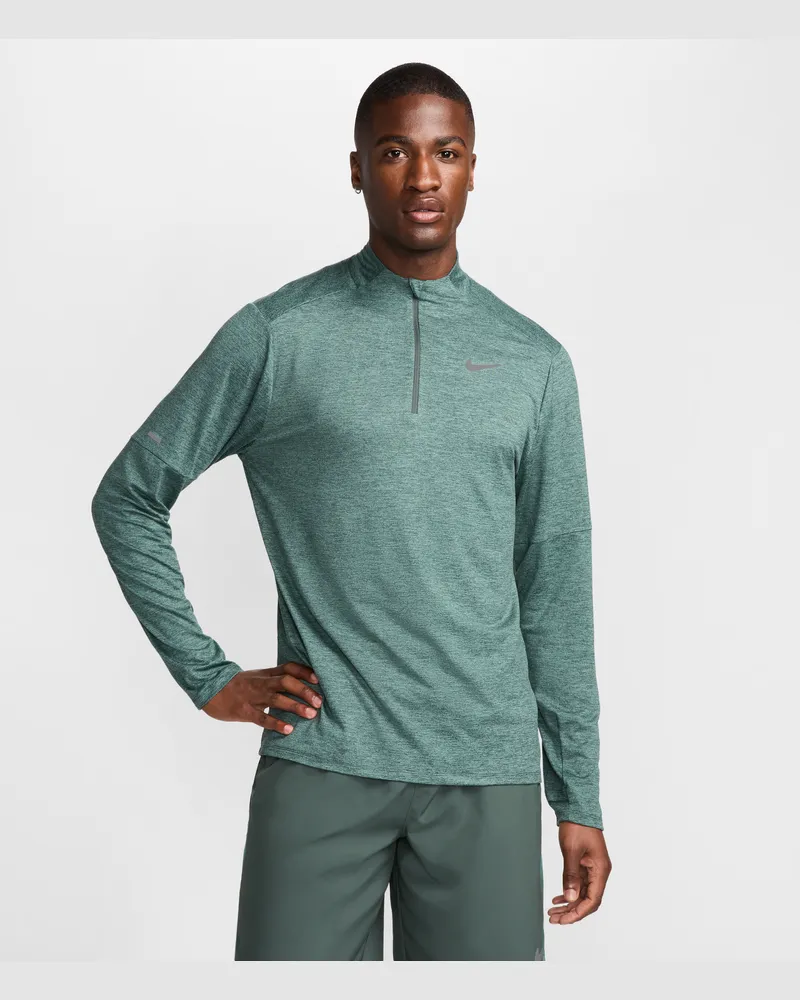 Nike Dri-FIT-Laufoberteil mit Halbreißverschluss für Herren - Grün Grün