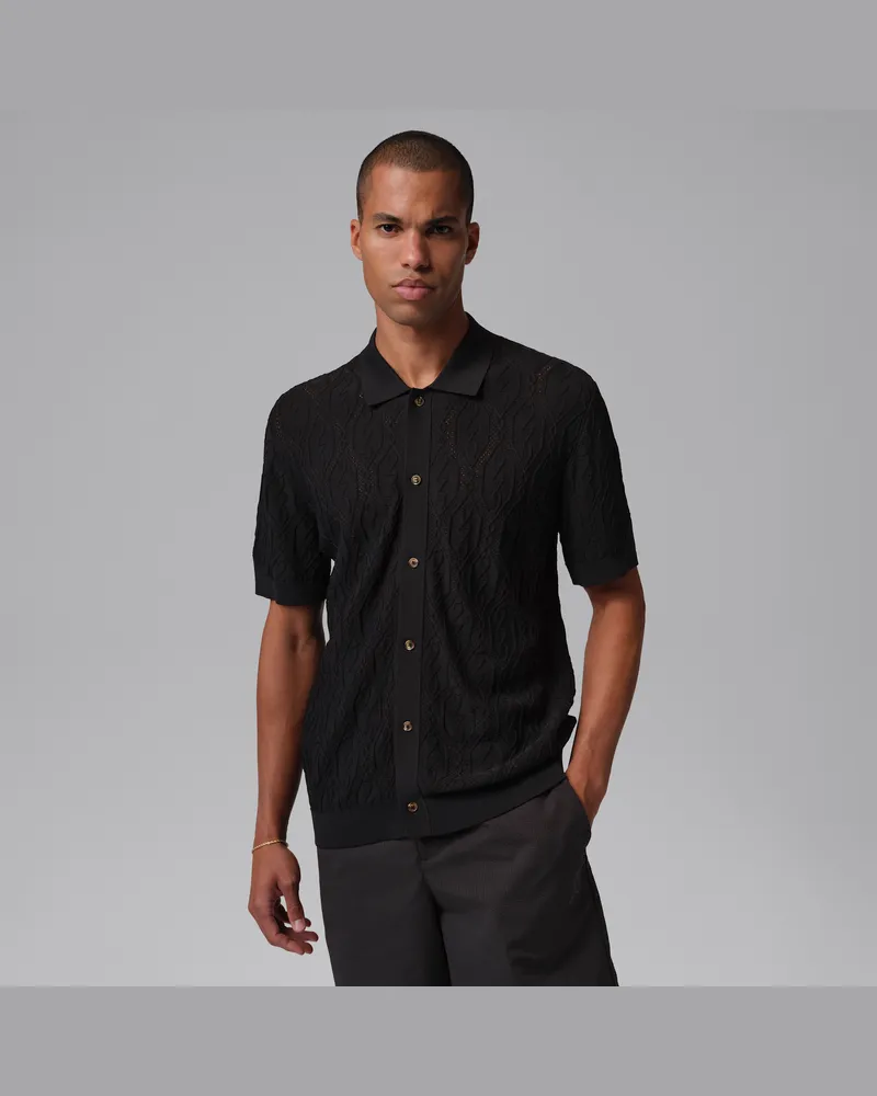 Jordan Sport Golfhemd mit Knopfleiste (Herren) - Schwarz Schwarz