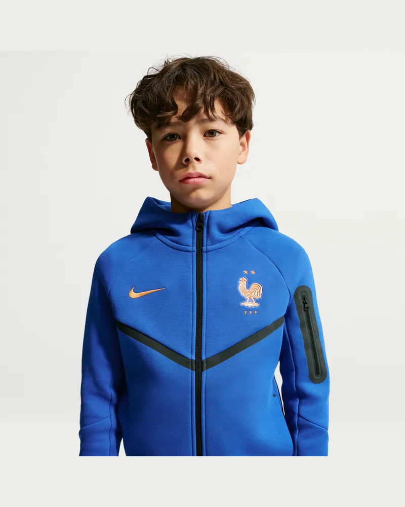 Nike FFF Tech Fleece  Fußball-Hoodie mit durchgehendem Reißverschluss für ältere Kinder (Jungen) - Blau Blau