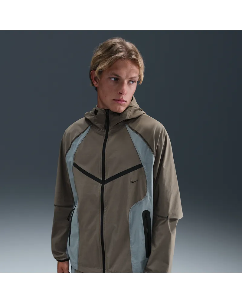 Nike Tech Dri-FIT Color-Block Windrunner Jacke aus Webmaterial mit lockerer Passform (Herren) - Grau Grau
