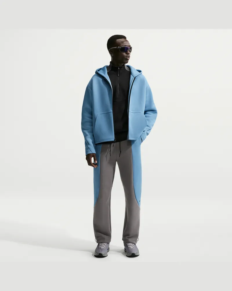 Nike Tech Fleece-Hose mit offenem Saum und Farbblock-Design (Herren) - Schwarz Schwarz