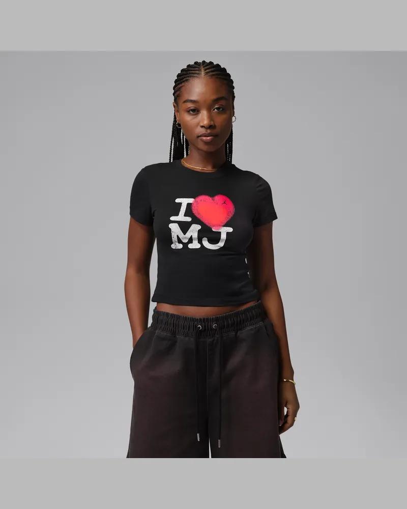 Jordan Flight T-Shirt mit Grafik für Damen - Schwarz Schwarz