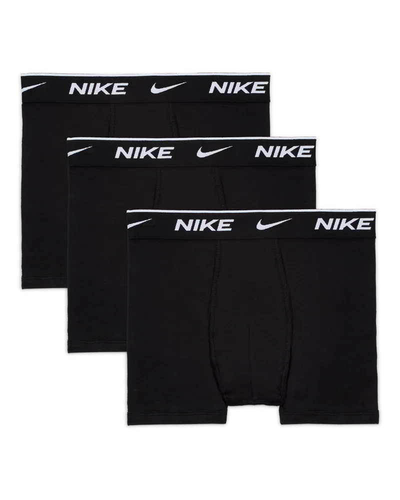 Nike Dri-FIT Everyday Solid Boxershorts aus Baumwolle (ältere Kinder, 3er-Pack) - Schwarz Schwarz