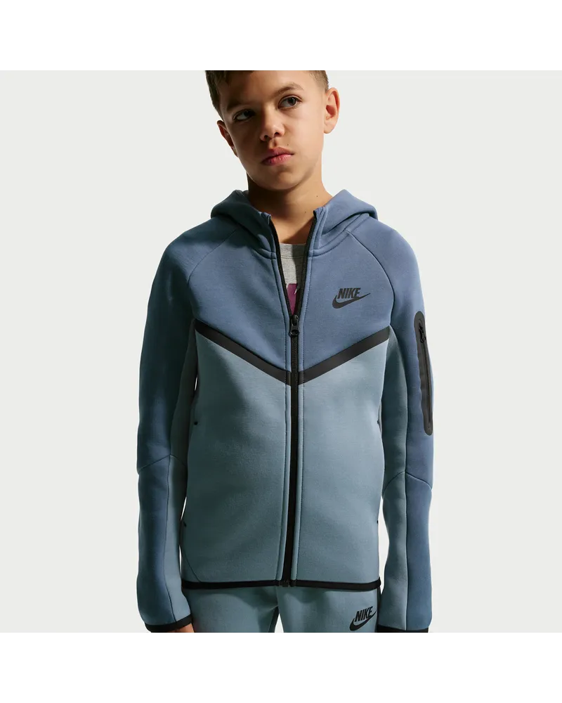 Nike Tech Fleece Hoodie mit durchgehendem Reißverschluss für ältere Kinder - Blau Blau