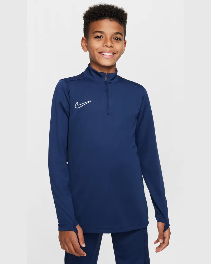 Nike Academy Dri-FIT Fußballtrainings-Longsleeve mit 1/4-Reißverschluss (ältere Kinder) - Blau Blau