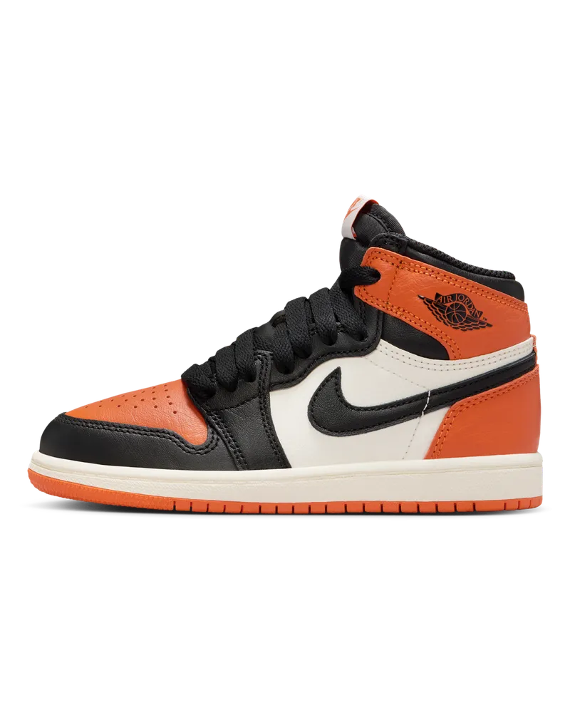 Jordan 1 Retro High OG "Shattered Backboard" Schuh (jüngere Kinder) - Schwarz Schwarz