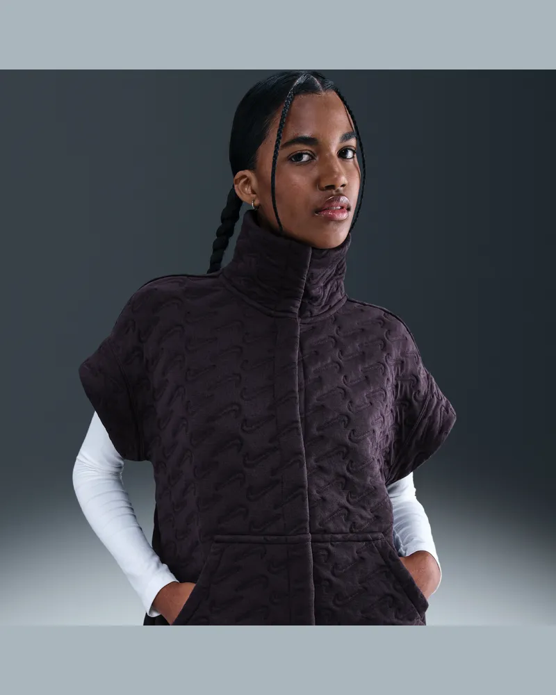 Nike Phoenix Fleece Oversize-Weste aus Jacquard-Material (Damen) - Lila Lila