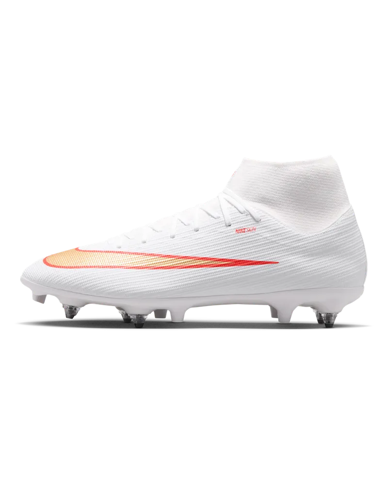 Nike Mercurial Superfly 11 Academy High-Top-Fußballschuh für weichen Rasen - Weiß Weiß