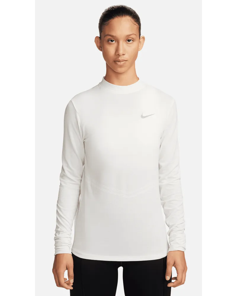 Nike Swift Dri-FIT Longsleeve-Laufshirt mit Stehkragen für Damen - Weiß Weiß