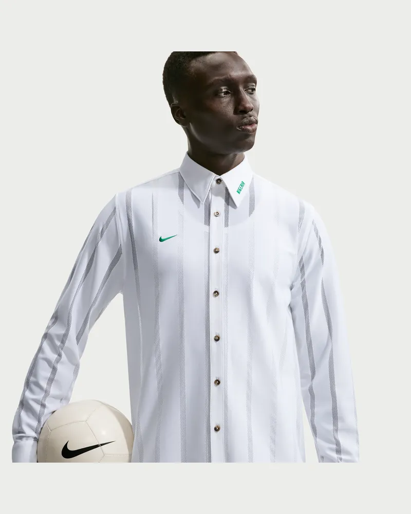 Nike Fußball-Shirt Nigeria Energy mit Knopfleiste für Herren - Weiß Weiß