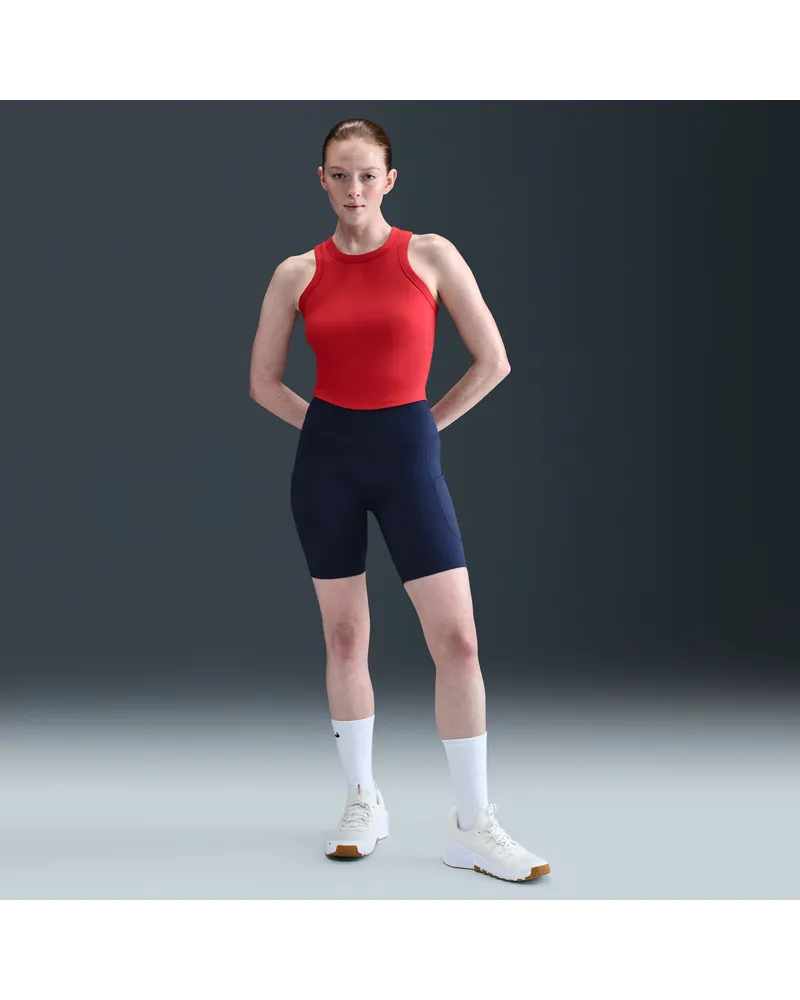 Nike One Bike Shorts mit Taschen und hohem Bund für Damen (ca. 20,5 cm) - Blau Blau
