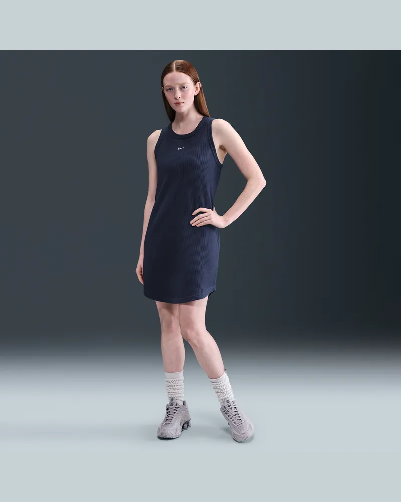 Nike Chill Knit Tanktop-Dress mit Waffelstruktur (Damen) - Blau Blau