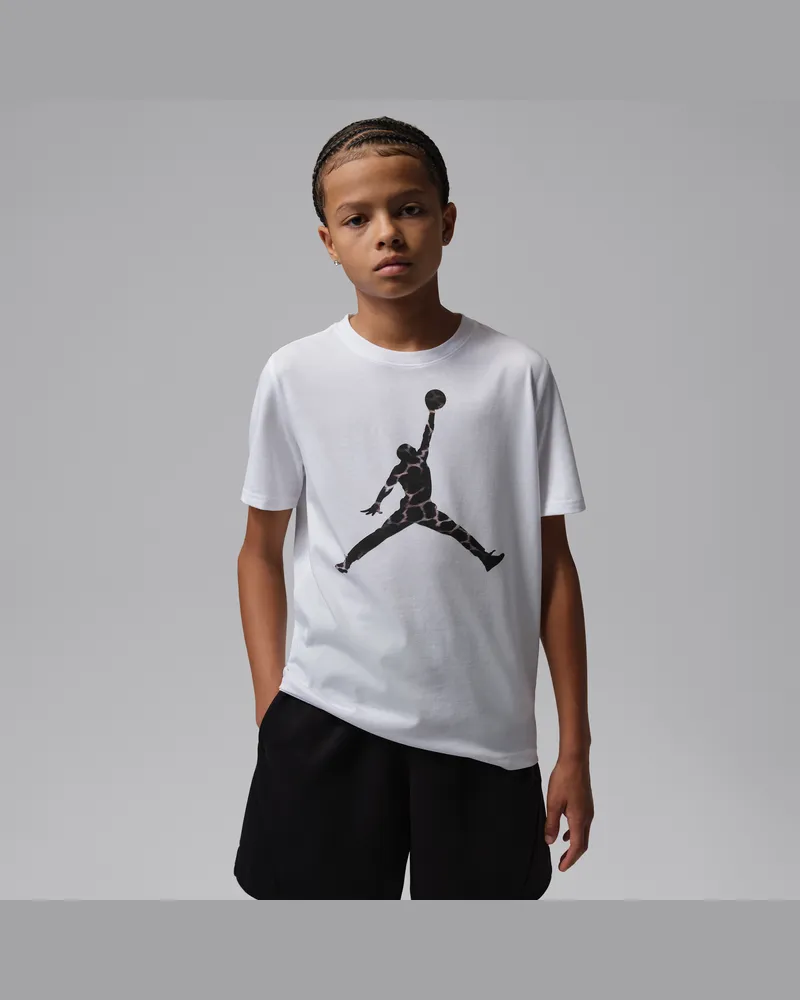 Jordan Sport Dri-FIT Filled Jumpman T-Shirt mit Grafik für ältere Kinder - Weiß Weiß