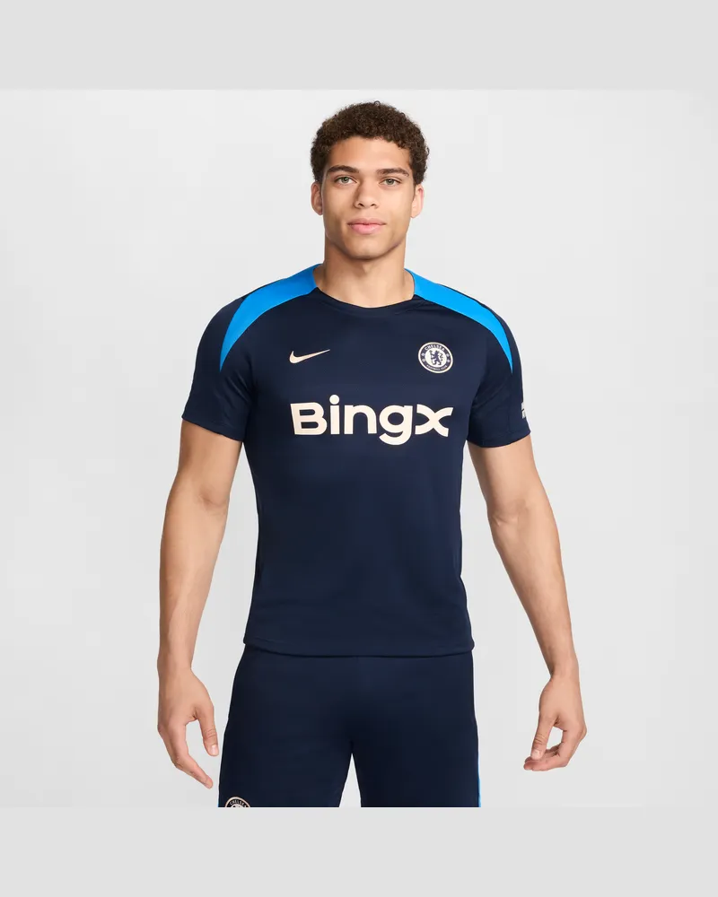 Nike FC Chelsea Strike  Dri-FIT Kurzarm-Fußballoberteil aus Strickmaterial für Herren - Blau Blau