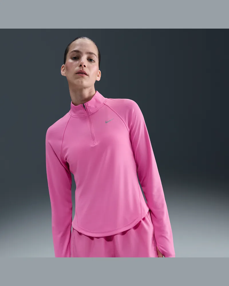 Nike Tempo Swoosh Run Dri-FIT Lauf-Tanktop mit Viertelreißverschluss (Damen) - Pink Pink