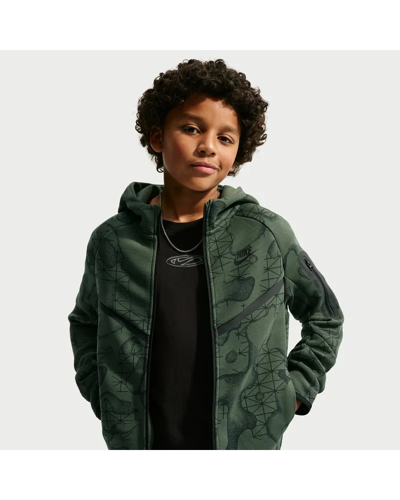 Nike Tech Fleece Kapuzenjacke (ältere Kinder, Jungen) - Grün Grün