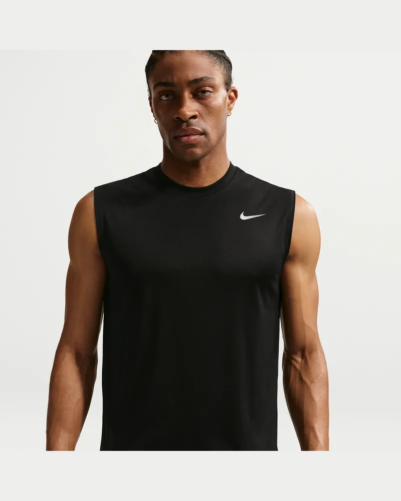 Nike Dri-FIT ärmelloses Trainingsoberteil für Herren - Schwarz Schwarz