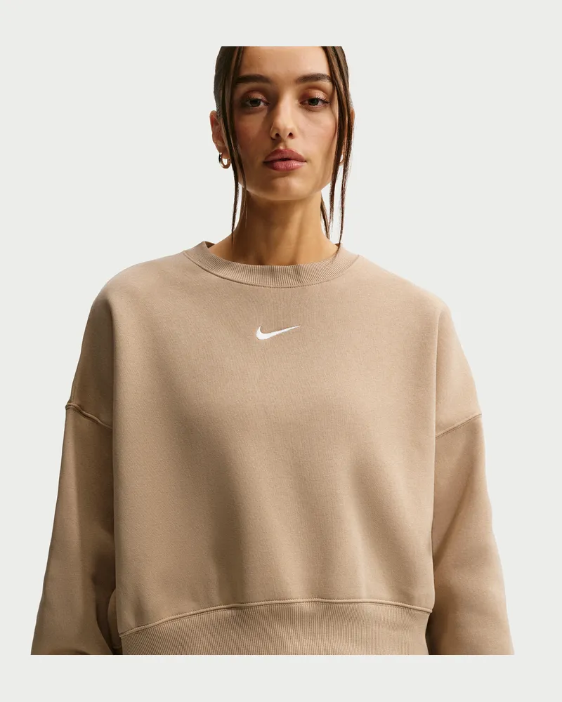 Nike Phoenix Fleece Over-Oversized Rundhals-Sweatshirt für Damen - Braun Braun