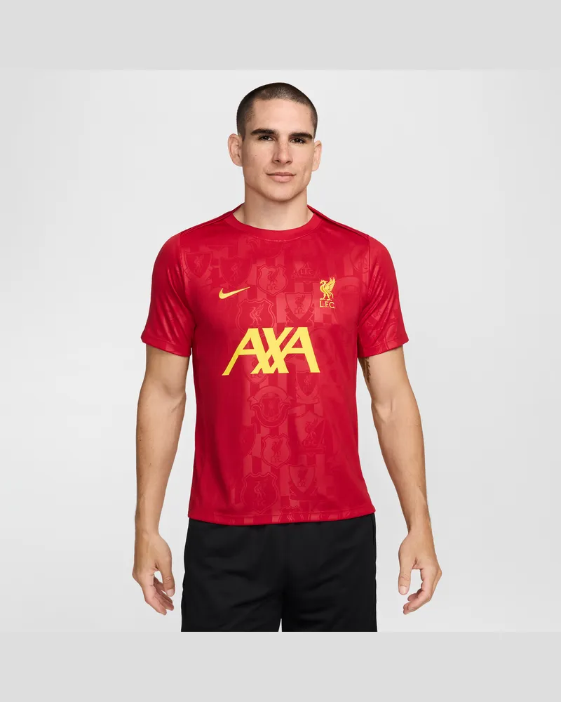 Nike FC Liverpool Academy Pro  Dri-FIT Pre-Match Kurzarm-Fußballoberteil (Herren) - Rot Rot
