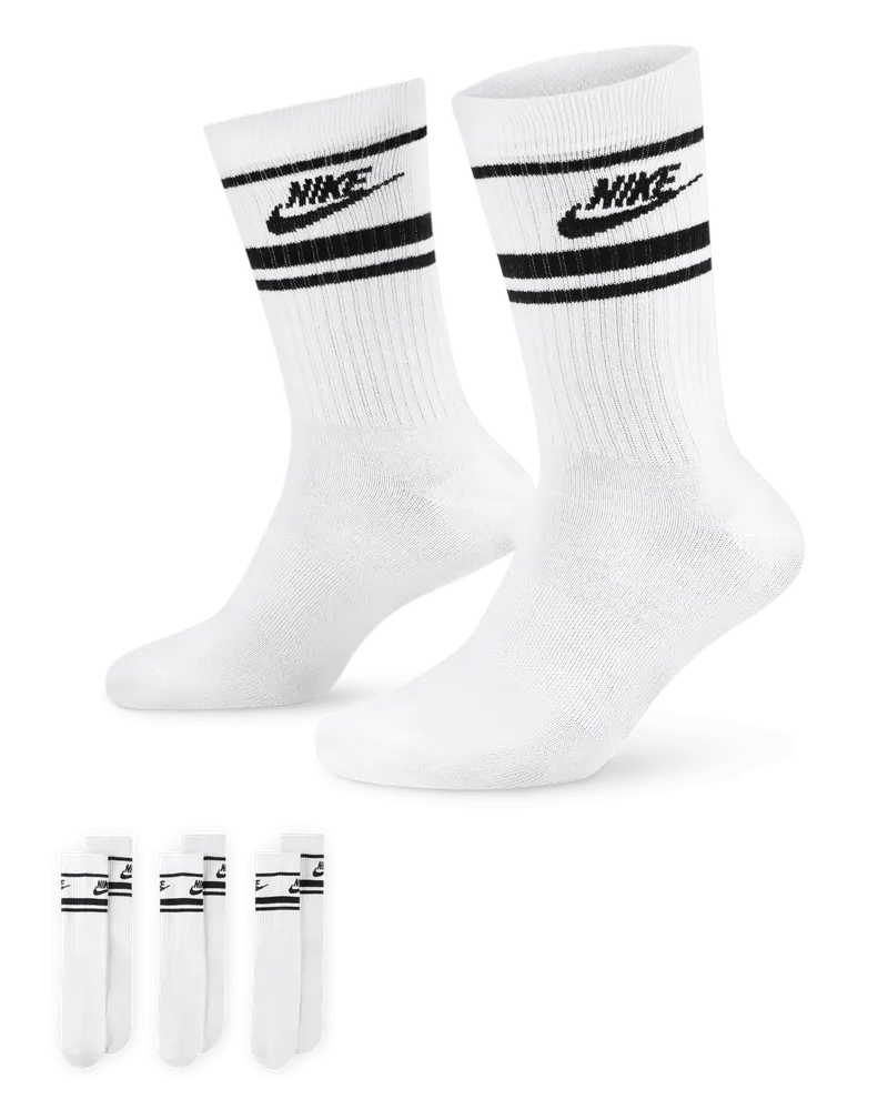 Nike Sportswear Dri-FIT Everyday Essential Crew-Socken (3 Paar) - Weiß Weiß