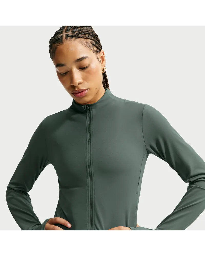 Nike Zenvy Dri-FIT Jacke mit durchgehendem Reißverschluss (Damen) - Grün Grün
