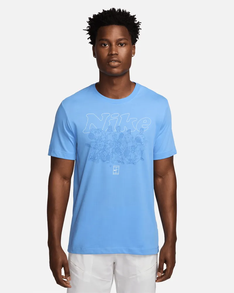 Nike Court Dri-FIT Tennis T-Shirt für Herren - Blau Blau