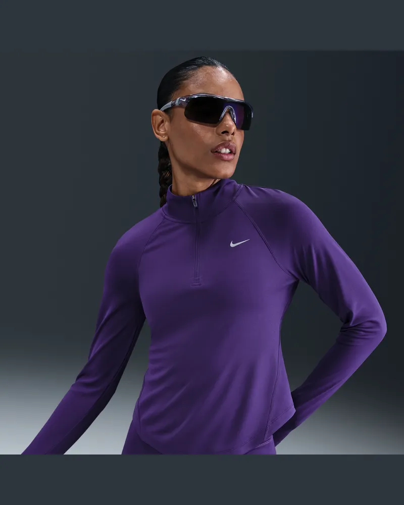 Nike Tempo Dri-FIT Lauf-Tanktop mit Viertelreißverschluss (Damen) - Lila Lila