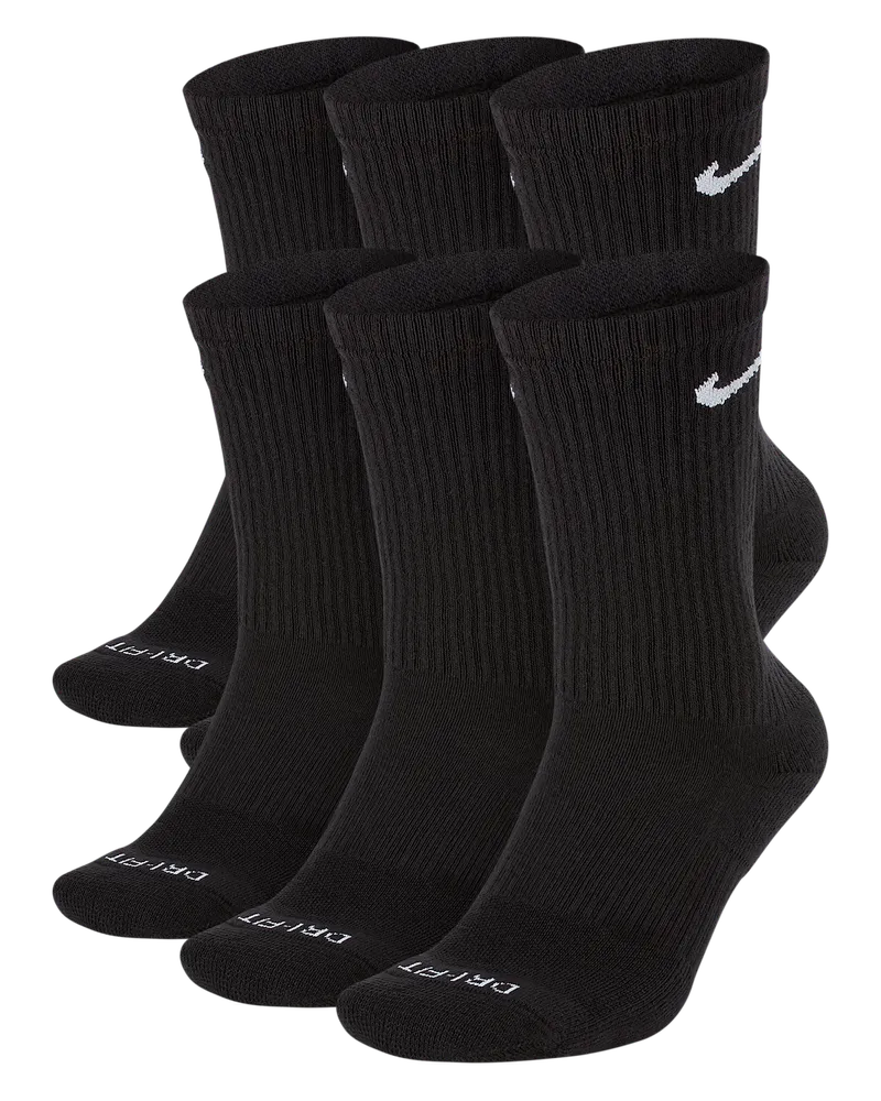Nike Everyday Plus Cushioned Crew-Trainingssocken (6 Paar) - Schwarz Schwarz