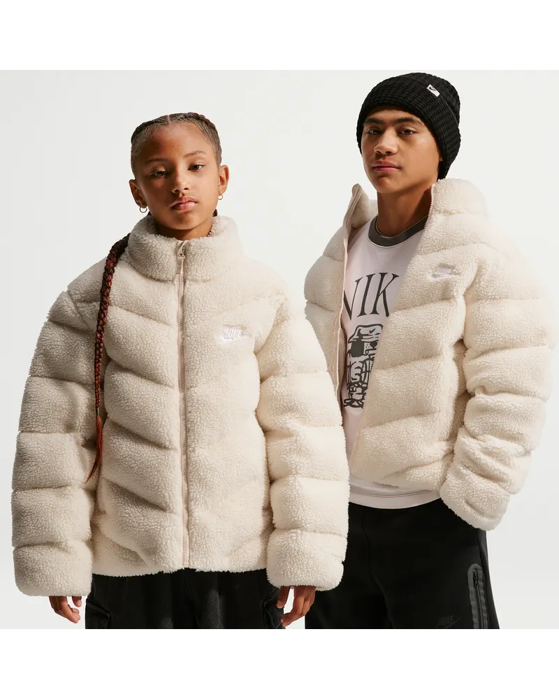 Nike Therma-FIT Puffer-Jacke mit lockerer Passform (ältere Kinder) - Weiß Weiß