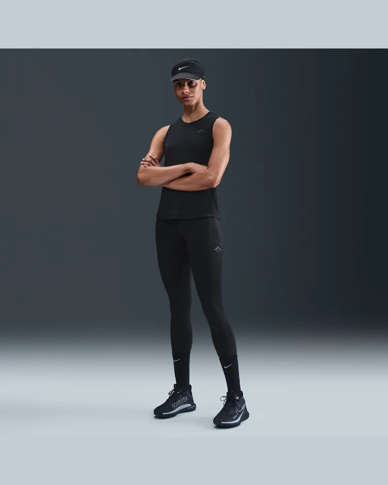 Nike Trail Lauf-Leggings mit 7/8-Länge und hohem Bund (Damen) - Schwarz Schwarz