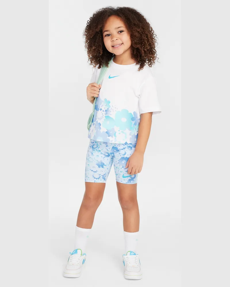 Nike Flow-Ral 2-teiliges Bike-Shorts-Set mit Print (jüngere Kinder) - Blau Blau