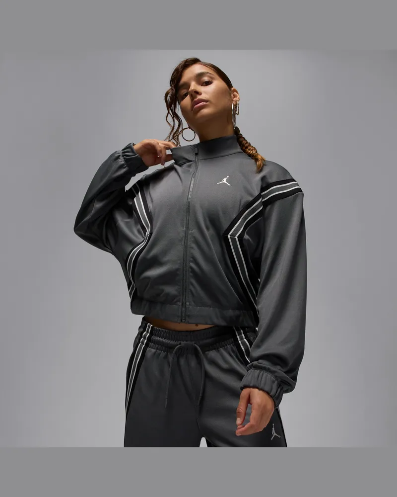 Jordan Brooklyn Track-Jacket mit durchgehendem Reißverschluss (Damen) - Grau Grau