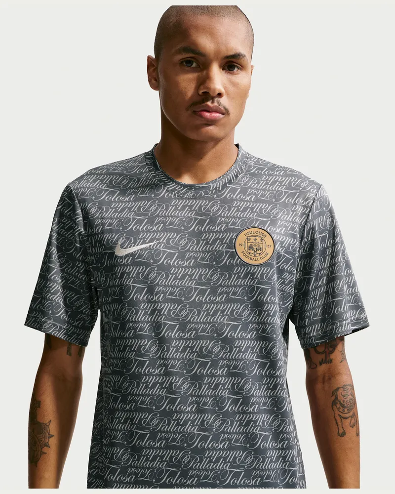 Nike Toulouse FC  Dri-FIT Pre-Match Fußball-Kurzarmshirt (Herren) - Grau Grau