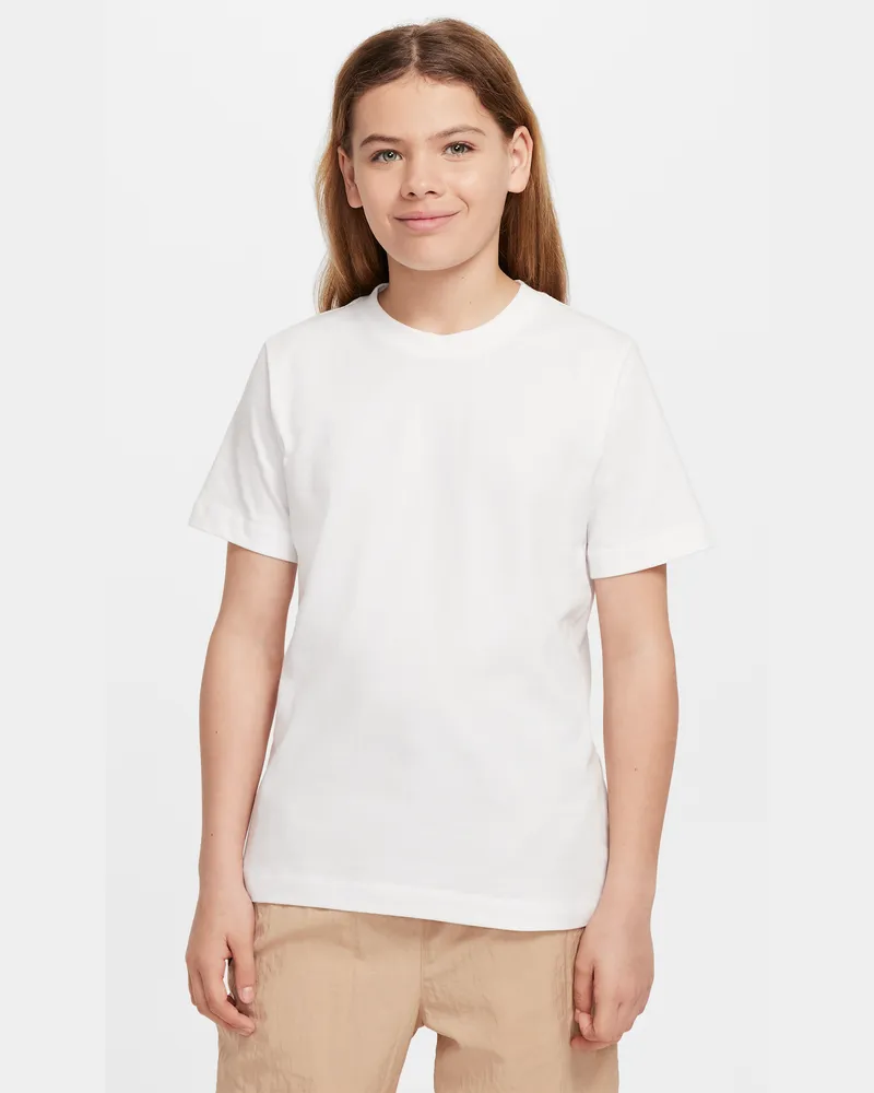 Nike Kurzarm-T-Shirt mit Rundhalsausschnitt (ältere Kinder) - Weiß Weiß
