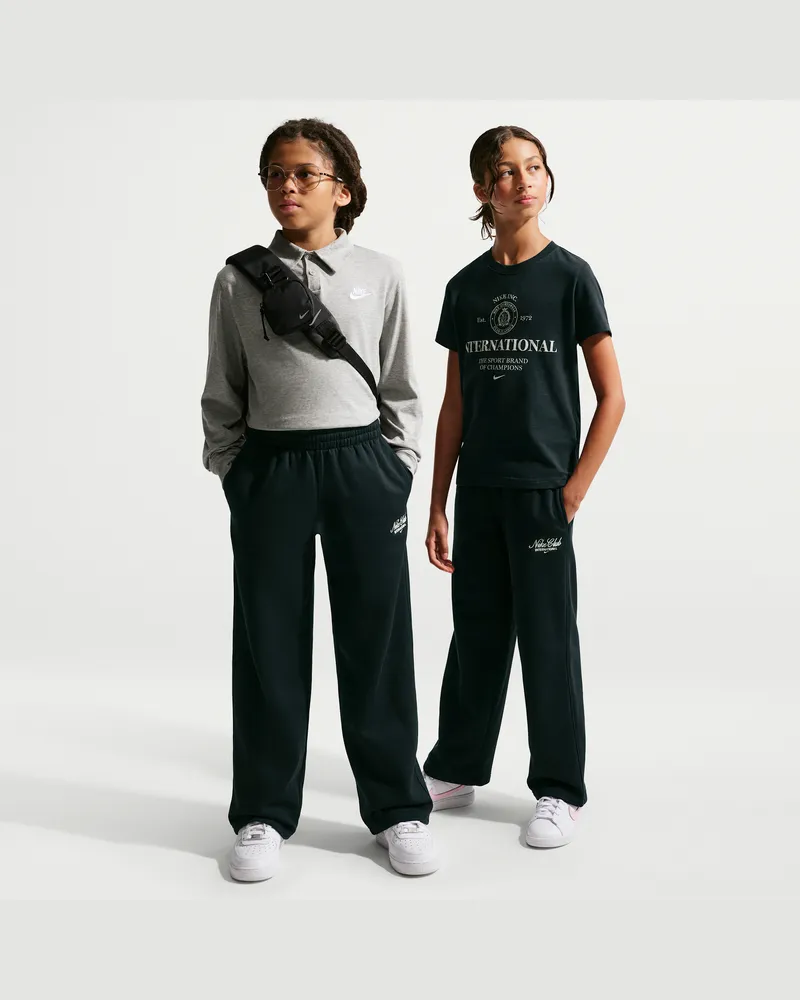 Nike Club Fleece Hose mit offenem Saum (ältere Kinder) - Schwarz Schwarz