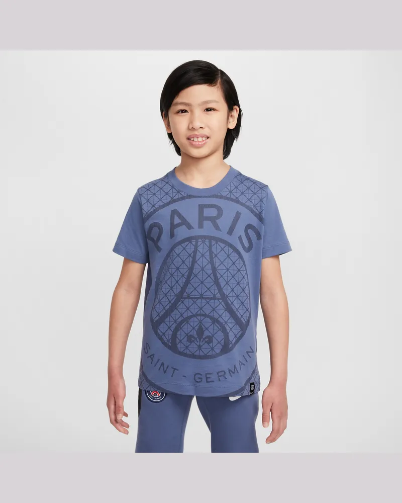 Nike Paris Saint-Germain  Fußball-T-Shirt mit saisonalem Print (ältere Kinder) - Blau Blau